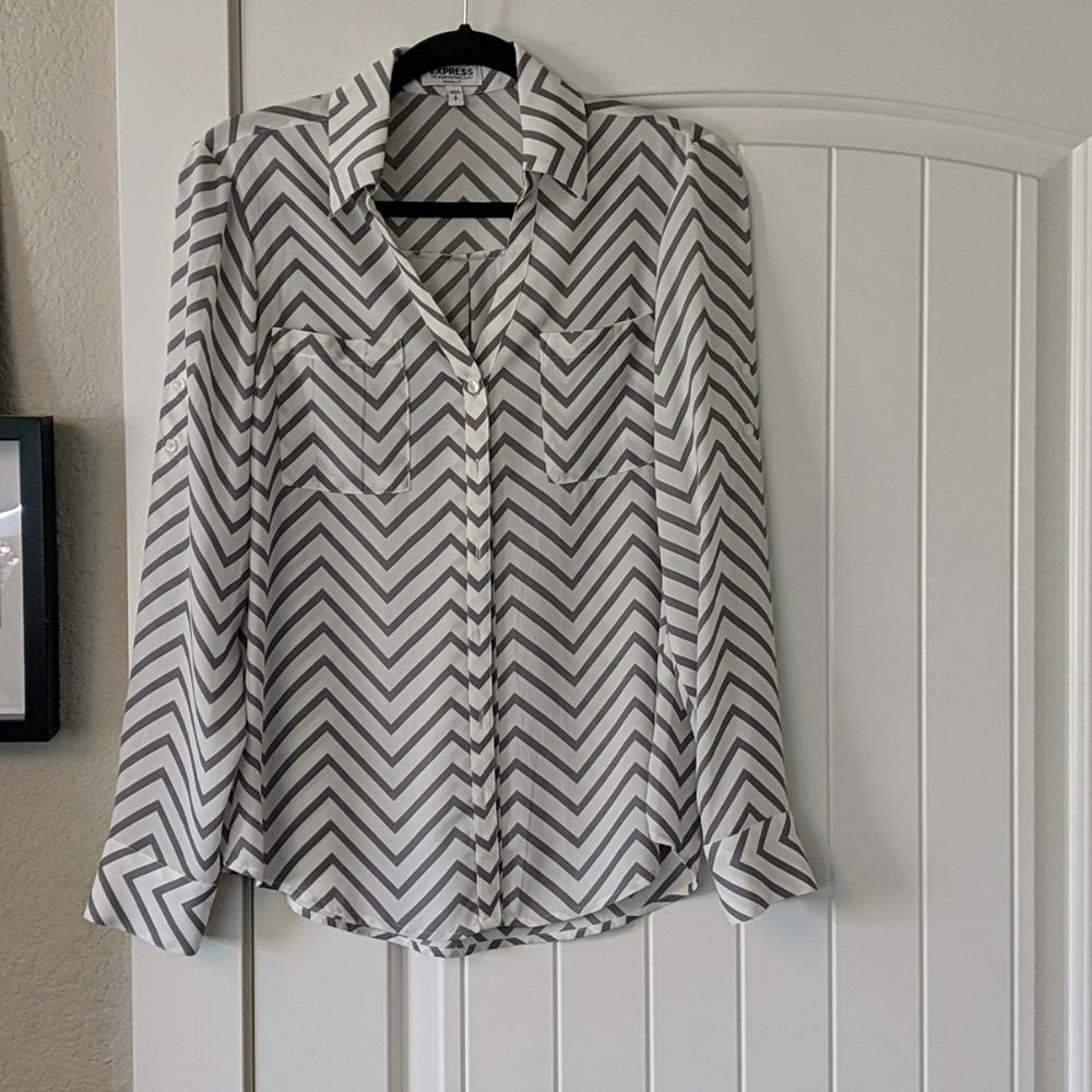 Express Portofino Chevron Blouse